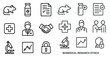 © Coosh448 - Biomedical ethics outline icons set – linear, medical, healthcare symbols
