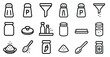© Влада Яковенко - Kitchen essentials outline icons set – cooking, culinary, food preparation symbols