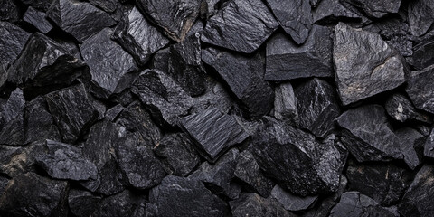 Poster - Dark black rock texture with a grunge appearance Generative AI