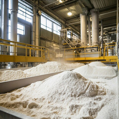 Poster - Flour production process takes place in a facility Generative AI