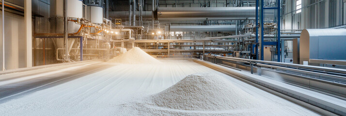 Poster - Flour production facility showcases grains and processing equipment Generative AI
