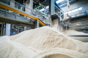 Poster - Flour production process in a modern facility Generative AI
