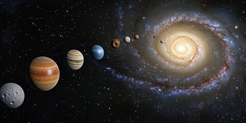 Aufkleber - Exploring the wonders of the solar system with vibrant planets Generative AI