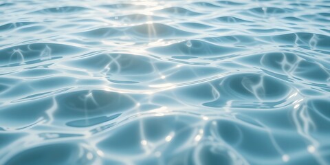 Fototapete - Water Surface Reflects Light, Creating Abstract Ripples With Serene Hues. Gentle Waves Shimmer, A Peaceful Aquatic Scene With Movement. Calm Light Dances, A Beautiful, Relaxing Texture.