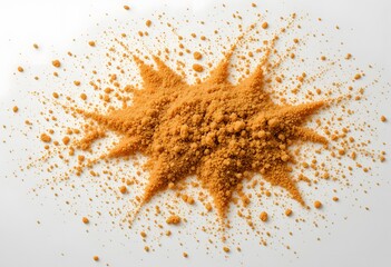 Aufkleber - Golden Brown Granules Texture, Fine Powder Background, Shimmering Particles, Scattered Grains. Gritty Surface, Dispersion Effect, Warm Tone, Glossy Appeal.