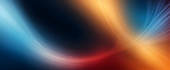 Leinwandbilder - Abstract Gradient Background, Smooth Color Blend Art, Flowing Tones Create Dynamic Visual. Cool Blue To Warm Gold, Orange And Rich Red Colors. Vibrant Atmospheric Effect.
