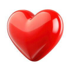 Leinwandbilder - Shiny red heart symbol isolated on transparent background
