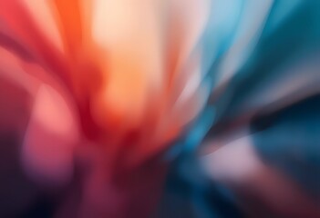 Aufkleber - Abstract Color Flow, A Dreamlike Blend Of Warm Red, Orange, And Subtle Blue Tones. Soft Swirls Create Depth, Inviting Personal Interpretation. An Artistic Texture.
