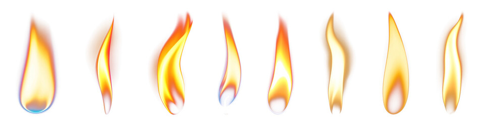 Wall Mural - png vibrant flames in motion, element set on transparent background