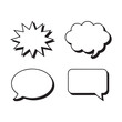 © Colorful Concept - Four Black Outline Speech Bubbles Vector Illustration