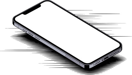 Poster - Isometric smartphone mockup with blank screen for app design and mobile interface presentation template editable stock vector