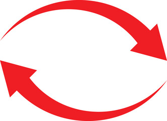 Aufkleber - set of red direction curve arrow symbol vector illustration.