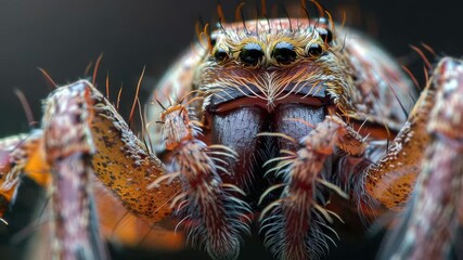 Poster - Detailed close-up of a spider showcasing intricate patterns and vibrant colors captured in high quality