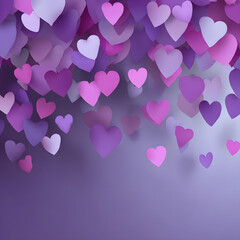 Wall Mural - Elegant purple heart illustration background material. Happy Valentine's day. Romantic concept.