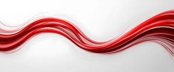 Aufkleber - Red Swirl Design, A Dynamic Flow Of Energy, Bold Lines On White. Abstract Imagery Ideal For Backgrounds. Design Element, Flowing Shapes, Perfect For Adding Motion And Visual Impact To Projects.