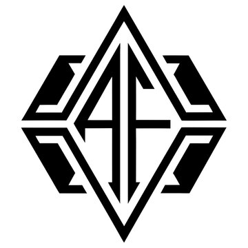 Abstract geometric logo design featuring stylized letters in black and white