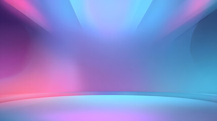 Poster - Pink and blue abstract background with gradient lighting for broadcasting studio with glowing elements