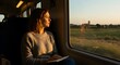 © Jose - Woman on Train, Golden Hour Sunset View, Italian Countryside