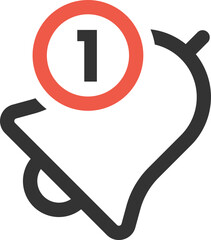 Poster - Notification Bell Icon One New Message Alert