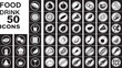 © Saidar - Black and white vector seamless pattern design with round internet media icon set