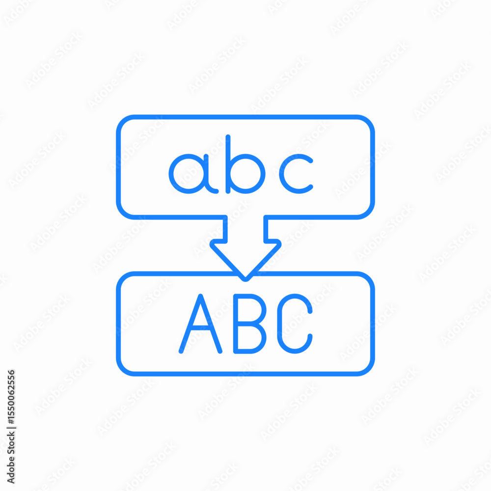 convert to uppercase icon sign vector Stock Vector | Adobe Stock