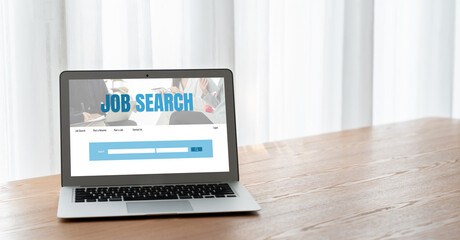 Poster - Online job search on modish website for worker to search for job opportunities on the recruitment internet network