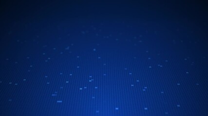 Poster - Futuristic blue technology grid background, digital network data plane loop, perfect for IT, AI, business presentations. Seamless motion graphic. 3D render.