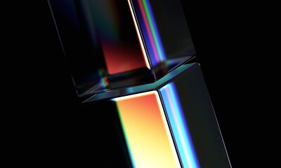 Poster - Abstract colorful shape, dark background design, 3d render