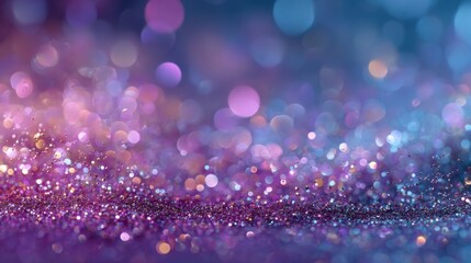 Poster - Delicate, shimmering lights blend into a captivating bokeh backdrop, creating a sense of wonder and enchantment in shades of purple, blue, and gold colors.