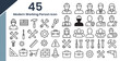 © CreativeDH - Collection of 45 modern icons representing working people and tools