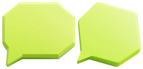 Poster - PNG Green speech bubble icons, element set on transparent background