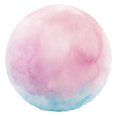 Poster - An abstract, watercolor sphere in soft, pastel hues of pink and blue, evokes a sense of serenity and artistic expression. vector illustration