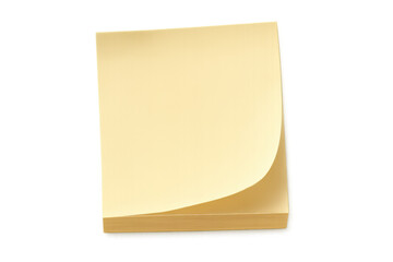 Aufkleber - Yellow sticky notes forming a stack with a curled corner on a transparent background, creating a simple yet effective visual for reminders and messages