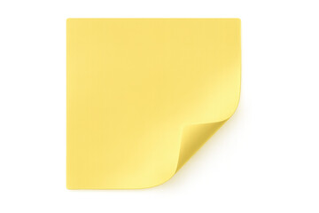 Aufkleber - Realistic yellow sticky note with curled corner on transparent background, ideal for reminders, messages, or lists