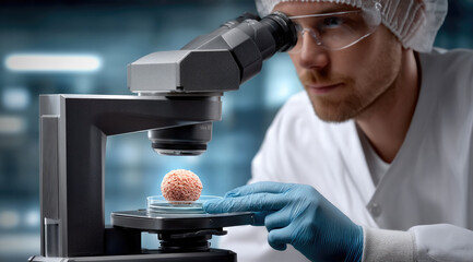 Aufkleber - Scientist microscope laboratory research cell innovation technology analysis focus discovery science experiment healthcare
