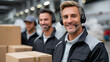 © Валентина Егоровна З - Warehouse team unloading boxes with headsets for precision communication