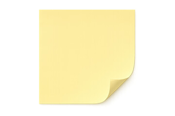 Aufkleber - Crumpled yellow sticky note with folded edge, placed on transparent backdrop, perfect for quick notes and personal messages