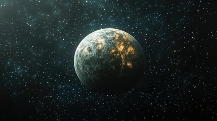 Wall Mural - Exploring distant exoplanets outer space digital art cosmic environment aerial view extraterrestrial concept