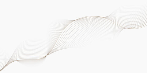 Poster - Abstract modern wavy shiny lines pattern on white background creating a flowing and dynamic composition element design.