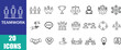 © Sajab Hossain - Set of 20 Teamwork Icons, Outline Vector Collection with Editable Stroke  Line Vector on White Background