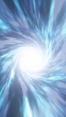 Poster - Swirling blue fiber optic tunnel creating a dynamic spiral with glowing motion blur