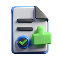 Poster - 3d rendered approved document icon isolated on transparent background