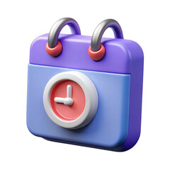 Poster - 3d rendered calendar clock icon isolated on transparent background