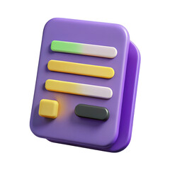 Poster - 3d rendered purple form interface element isolated on transparent background