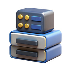 Leinwandbilder - 3d rendered stacked data servers isolated on transparent background