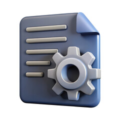 Leinwandbilder - 3d rendered document settings icon isolated on transparent background