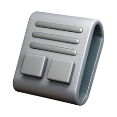 Poster - 3d rendered metallic interface panel isolated on transparent background