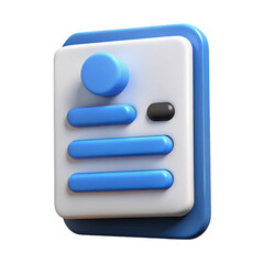 Leinwandbilder - 3d rendered blue and white interface panel isolated on transparent background