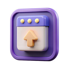 Leinwandbilder - 3d rendered upload icon a modern photorealistic app interface element isolated on transparent background