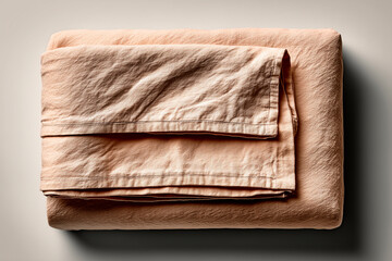 Wall Mural - Folded Peach Colored Bedding